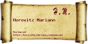 Horovitz Mariann névjegykártya