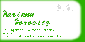 mariann horovitz business card